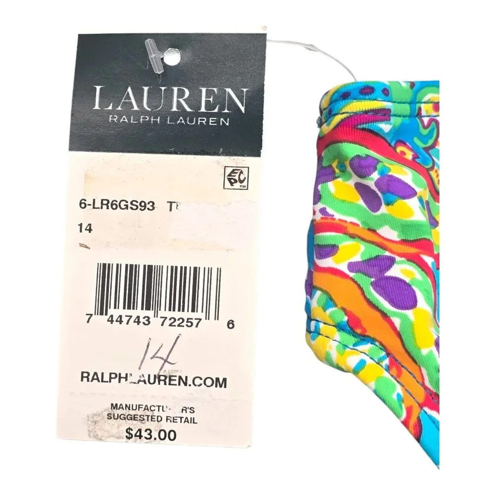 Ralph‎ Lauren Printed Hipster Swim Bikini Bottom Paisley Size 14 Floral Swimwear